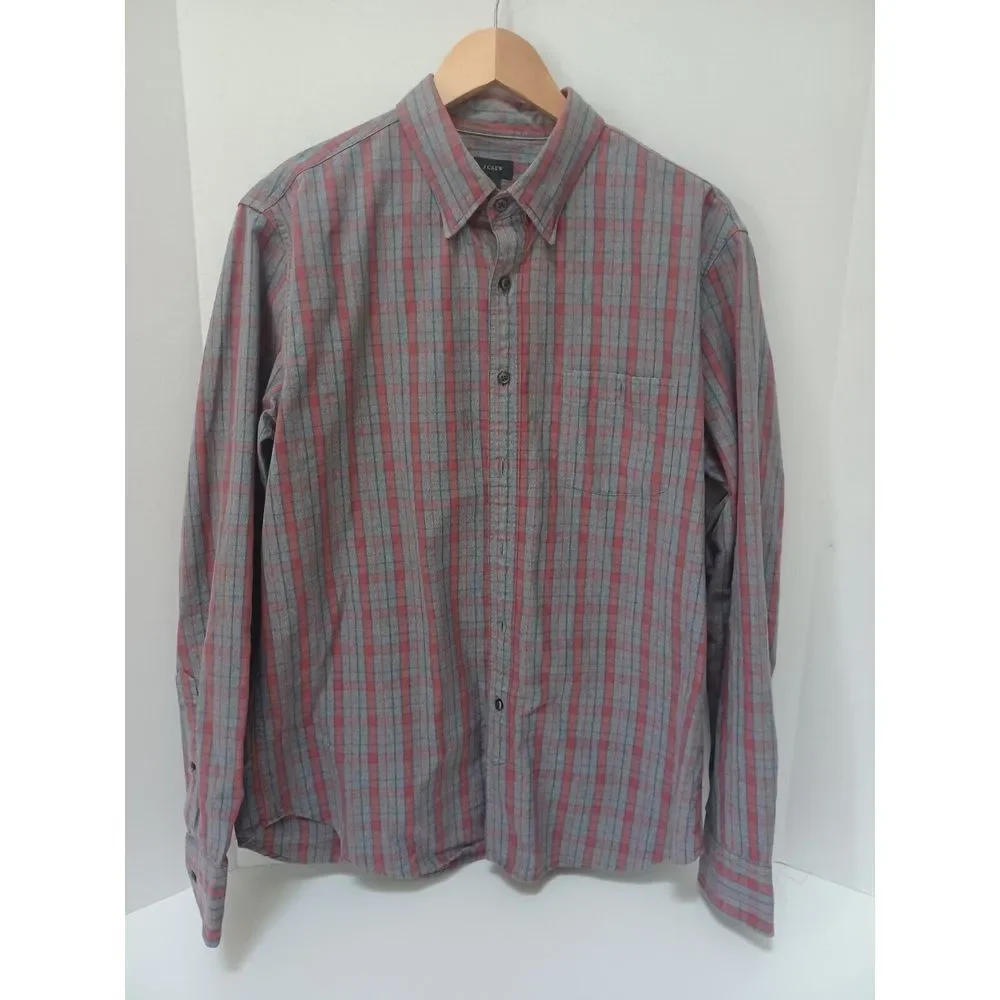 J. CREW Plaid Button Down Mens Large‎